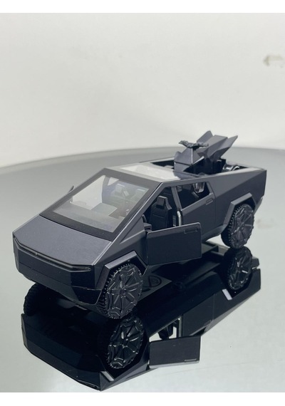 Tesla Cyber Truck 1:32 Ölçek Metal Çek Bırak 12 Cm Oyuncak Araba - Siyah