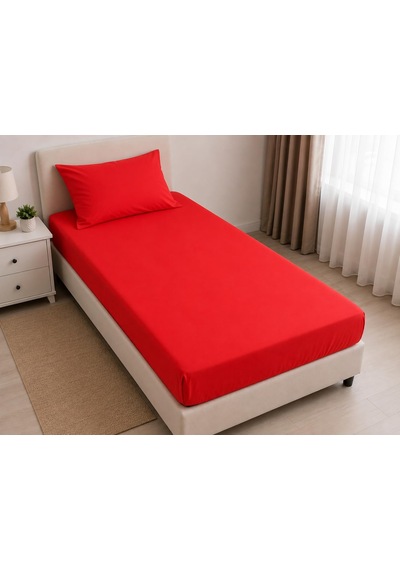 Tek Kişilik Çarşaf 160x200+30 Cm Kırmızı Çok Renkli