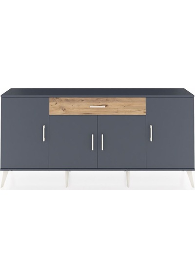 Arges Konsol 3 Raflı Tek Çekmeceli 4 Kapaklı 176x30x83 Antrasit-antrasit/çam Antrasit/çam Arges Konsol 3 Raflı Tek Çekmeceli 4 Kapaklı 176x30x83 Antrasit-antrasit/çam Antrasit/çam
