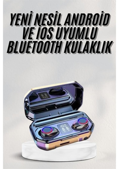 Yeni Nesil Bluetooth Kulaklık Uzun Pil Ömrü El Fenerli Dijital Şarj Göstergeli