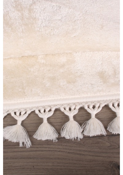 Relax Krem Köşeli 60x100 + 50x60 Cm 2'li Pufidik Banyo Paspası Se Krem