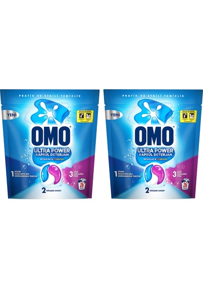 Omo Ultra Power Kapsül Deterjan Beyazlar Ve Renkliler 26 Yıkama X2 Diğer