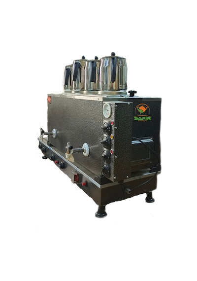 4 Demlikli Elektrik+doğalgazlı 45 L Gri Statik Boyalı Çay Kazanı