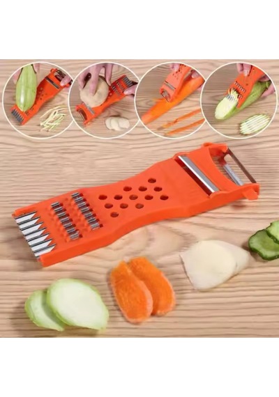 Turuncu 5 Fonksiyonlu / Çok Amaçlı Plastik El Rendesi & Soyacak 14 Cm Plastik Diğer