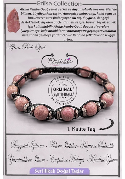 Sertifikalı Aaa+ Kalite Orijinal Terahertz - Afrika Pembe Opal Ta Çok Renkli