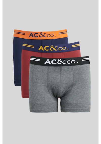 Ac&Co / Altınyıldız Classics Erkek Lacı-Bordo-Antrasıt 3'Lü Boxer Paketi