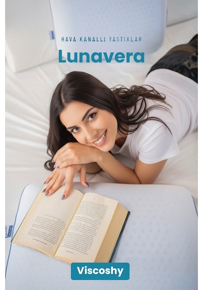 Viscoshy Lunavera Airflow Hava Kanallı Ortopedik Visco Yastık Premium Ortopedik Visko, Lüks, Visco Yastık Beyaz