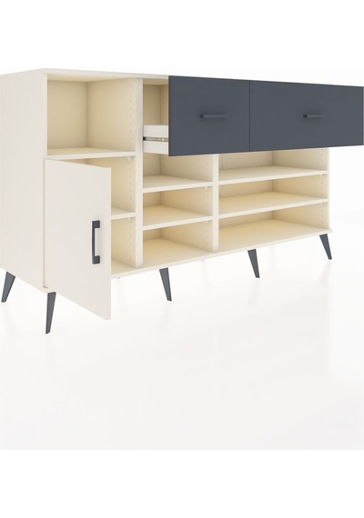 Kronos Konsol 6 Raflı 2 Çekmeceli Tek Kapaklı 176x59x99 Aytaşı-a Aytaşı-aytaşı/antrasit Kronos Konsol 6 Raflı 2 Çekmeceli Tek Kapaklı 176x59x99 Aytaşı-a Aytaşı-aytaşı/antrasit