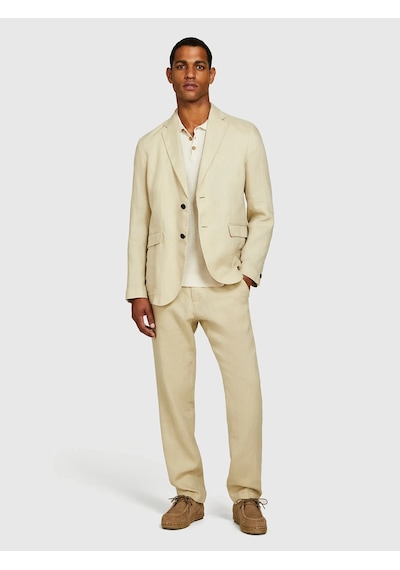 Sisley %100 Keten Astarsız Rahat Kalıp Ceket Erkek Bej Ceket - 325p2aghsw01q