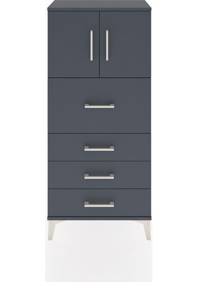 Hyperion Dolap Tek Raflı 4 Çekmeceli 2 Kapaklı 60x44x134 Antr... Antrasit