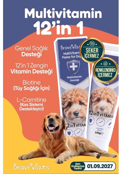 Yetişkin Köpekler İçin Multivitamin Malt Macunu Gelişim Tamamlayıcı Ve Zindeliklı Yaşam Formülü