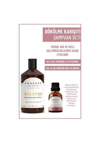 Concept Beauty Dökülme Karşıtı Şampuan 240 ML + Hair Loss Shot 20 ML