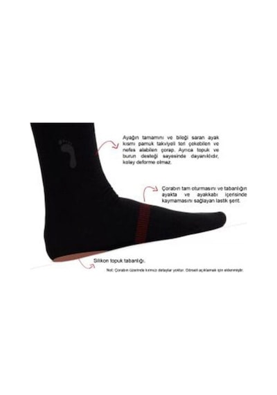 Heeltex Topuk Dikeni Çorabı M Beden (Medium 37-39 Numara Siyah) 7693757065136