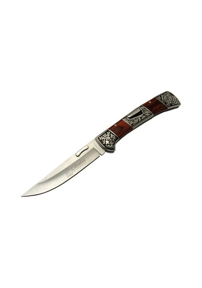 Columbia A 3159 A Kamp Çakı 24 Cm - İşlemeli Gül Ağacı Saplı, Kemerlikli