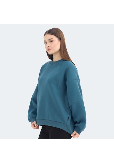 Slazenger VIA Kadın Oversıze Petrol Sweatshirt