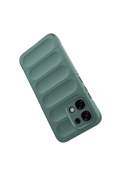 Oppo A6 Pro Kılıf Darbe Emici Kamera Korumalı Esnek Tpu Oyuklu Arka Yüzey Tasarımlı Zore Etnik Silikon Kapak Koyu Yeşil