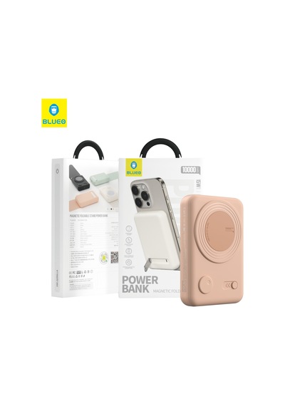 10000 Mah Magsafe Powerbank 15 W Kablosuz 20 W Pd Type-c Hızlı Şarj Standlı Manyetik Yedek Batarya Pembe