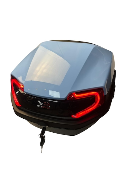 Işıklı + Sırt Dayamalı 33 Litre Motosiklet Çantası Açık Mavi