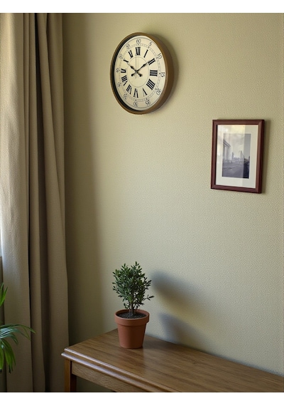 Zentime 36 Cm Kahverengi Dekoratif Duvar Saati çok Renkli