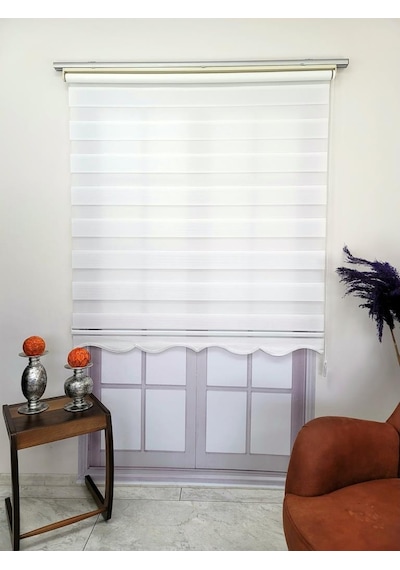 Bbb Mikro Pliseli Stor Zebra Perde Beyaz Mz483