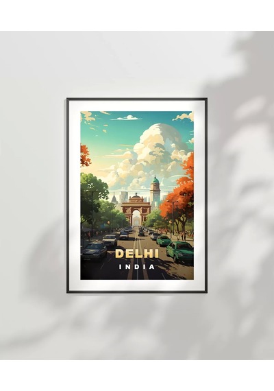 Çerçevesiz Poster Delhi'nin Renkli Yolları