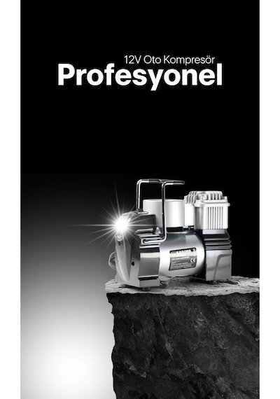 Metal Çantalı Aydınlatmalı Profesyonel 12v Çakmaklı 100 Psı Mini Hava Kompresörü Araç Kompresörü Set