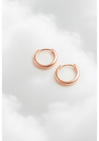 Çekirdekjewelry 925 Ayar Gümüş Düz Sade Halka Küpe Pembe