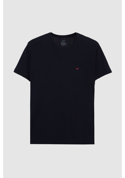 D's Damat Ds Damat Regular Fit Lacivert Düz Nakışlı %100 Pamuk T-shirt 4hc140632006m Lacivert