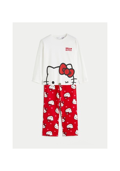 Lcw Young Kırmızı Hello Kitty Baskılı Kadın Pijama Takımı