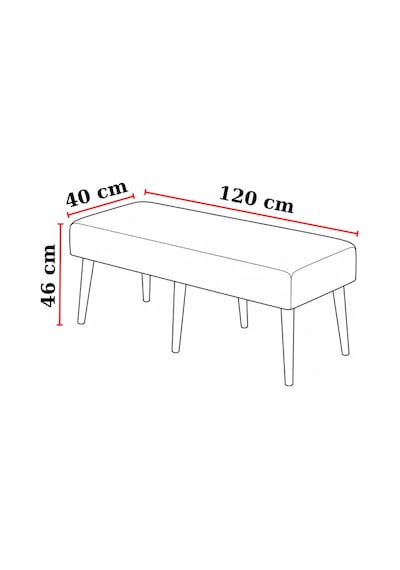 Kırmızı Deri Bank Bench Oturma Pufu Modern Salon Antre Puf Ayakkabılık Önü Koltuk 40x120