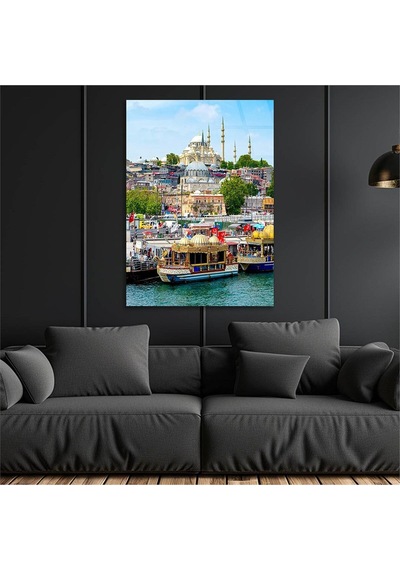 Gerçek Cama Baskı Dikey Dini Temalı Cam Tablo 267 Tekli D241