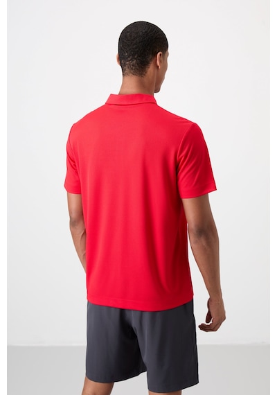 Tommy Life Kırmızı Logo Baskılı Standart Kalıp Polo Yaka Aktif Spor Erkek T-shirt - 88252 Kirmizi