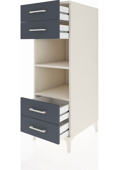 Kronos Dolap 2 Raflı 4 Çekmeceli 44x59x134 Aytaşı-antrasit Aytaşı