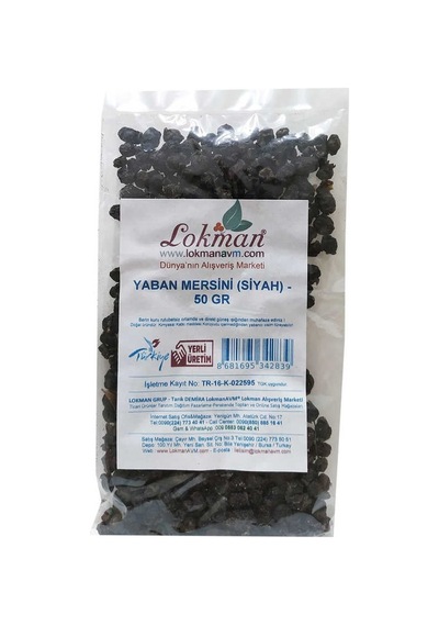 Doğal Acı Yaban Mersini Siyah 50 Gr Paket