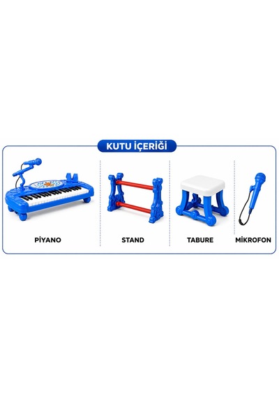 37 Tuş Piyano Seti 8 Farklı Demo Şarkı Enstrüman Ritim Pil İle Çalışır Piller Kutuyu Dahil Değildir Piyano 0.875 Mm