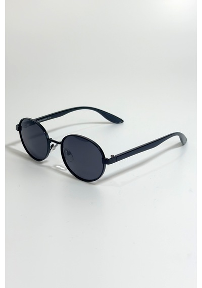 Unisex Polarize Yuvarlak Güneş Gözlüğü Siyah Uv400 Korumalı