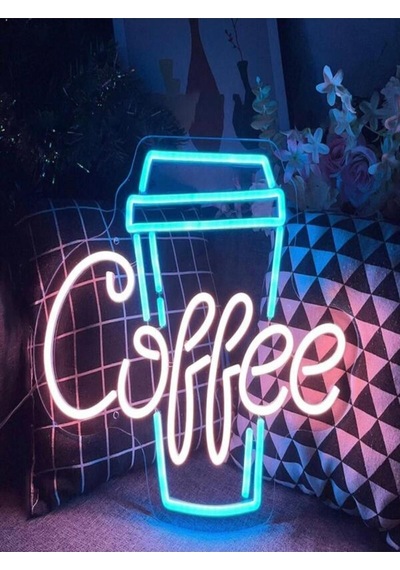 Coffee Bardak Neon Tabela Renkli