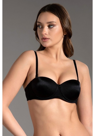 Kompedan Basic Straplez Desteksiz Sütyen New Bra 7050-siyah Siyah
