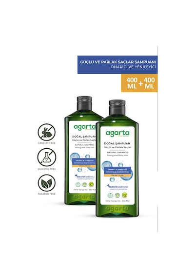 Agarta Güçlü ve Parlak Bakım Şampuanı 2 x 400 ML