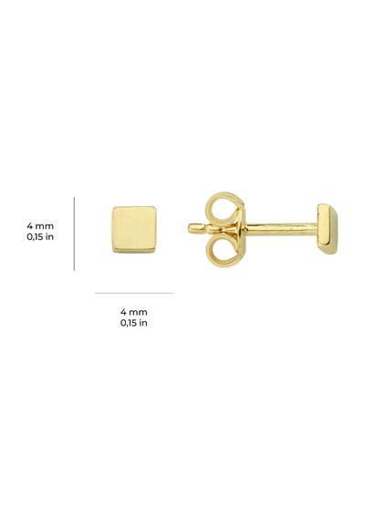 Goldkupe 14 Ayar Altın Minik Kare Küpe 0,58 Gr-1806