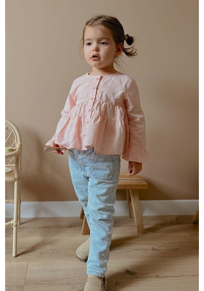 Oliventhekid Pembe Vual Kız Gömlek Pembe Pembe