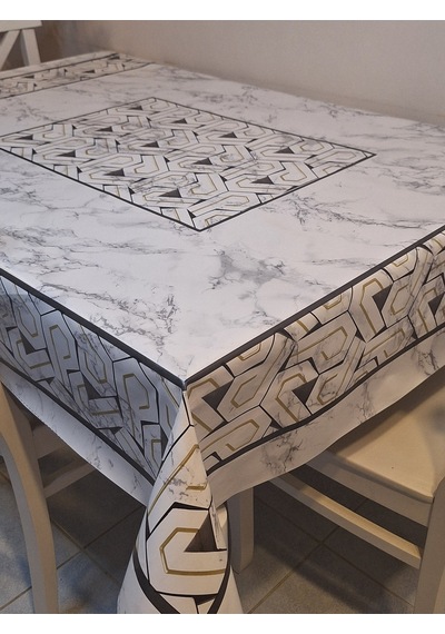 Dora Pano Elyaf Tabanlı Pvc Muşamba - Desenli Silinebilir 120 X 140 Hazır Masa Örtüsü Kmp40 Siyah