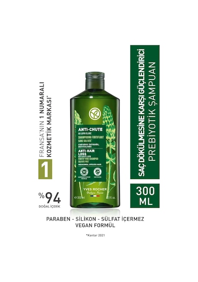 Yves Rocher Chute Dökülme Karşıtı Prebiyotik 300 ML + Saç Kremi 200 ML + Ginseng Serum 75 ML