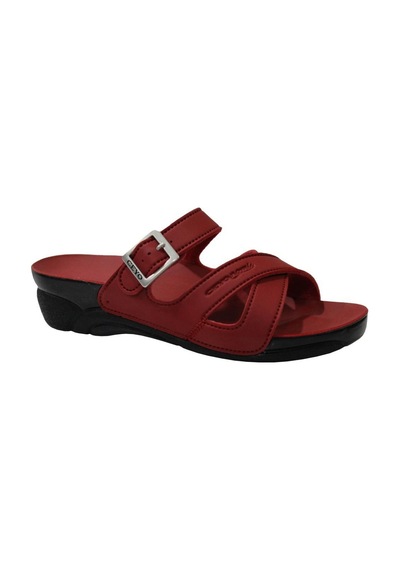 Ceyo Venedik-2 Kırmızı Ortapedik Bayan Terlik & Sandalet 001