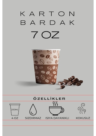 Karton Bardak 4 Oz Adet:250