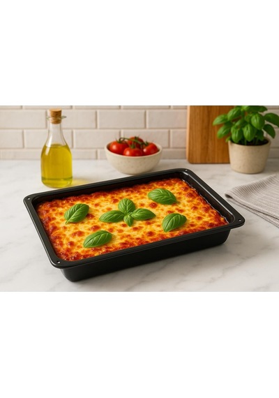 Tr Cook-lab Siyah Emaye Fırın Tepsisi 37x26cm Dikdörtgen İç Ve Dış Yüzeyi Zindeliklı Emaye Kaliteli Genel