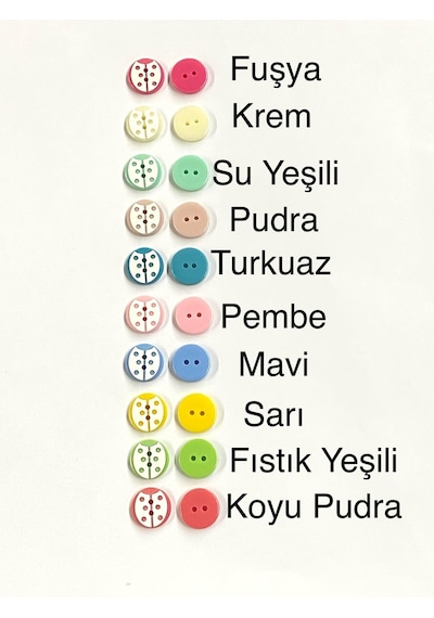 Bebek Düğmesi / Uğur Böceği Model 4 / 10 Adet / - Fıstık Yeşili