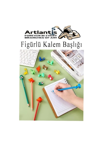 Kalem Başlığı Figürlü 10 Adet Kalem Süsü Erkekler İçin Değişik Karkatür Hayvan Silikon Kalem Ba