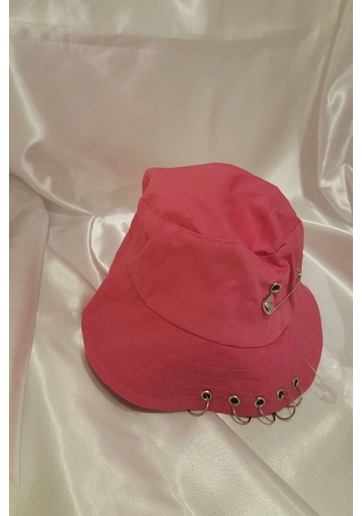 Şapka Bucket Şapka Balıkçı Kova Şapka Unisex Yuvarlak Şapka Şeker Pembe Zincir Piercing Li ÇoK Renkli Çok Renkli