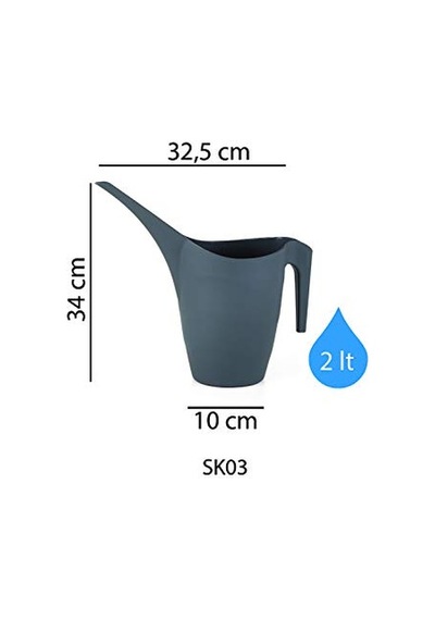 Sk03 Çiçek Sulama Kabı 2 Litre Antrasit